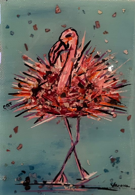 Custom Jeweled Flamingo