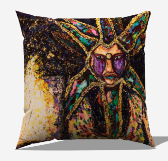 Artsy Linen Throw Pillow Cover