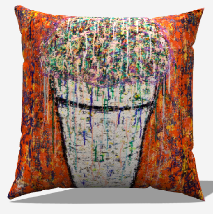 Artsy Linen Throw Pillow Cover