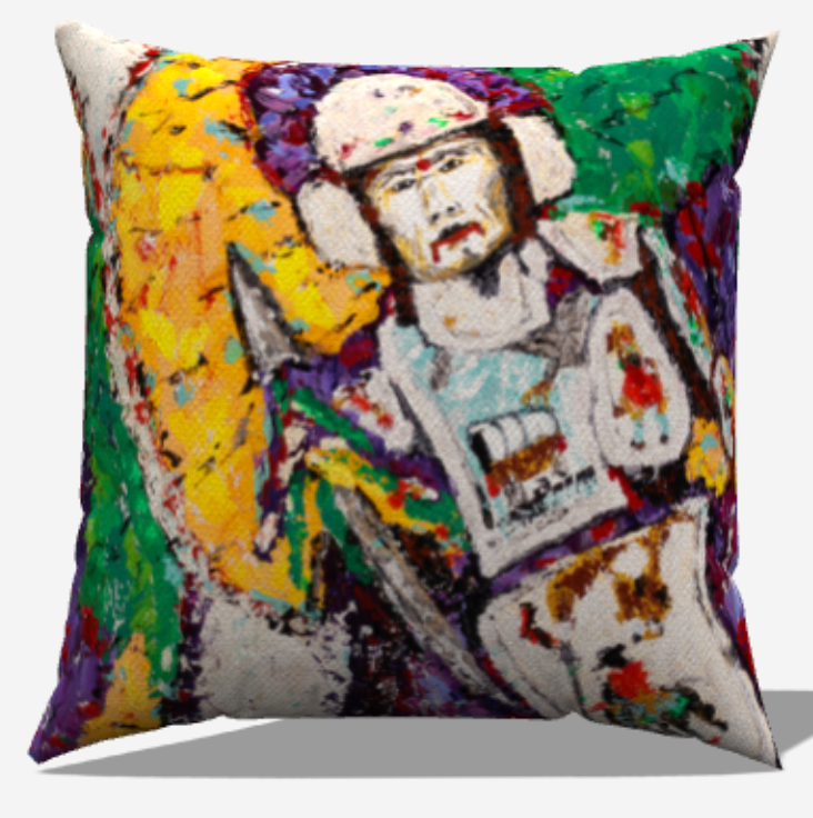 Artsy Linen Throw Pillow Cover