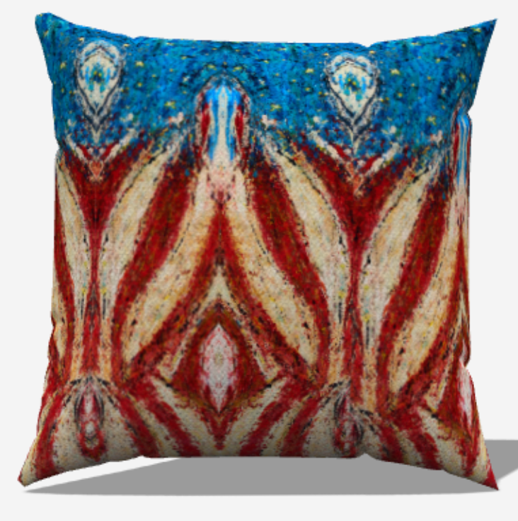 Artsy Linen Throw Pillow Cover