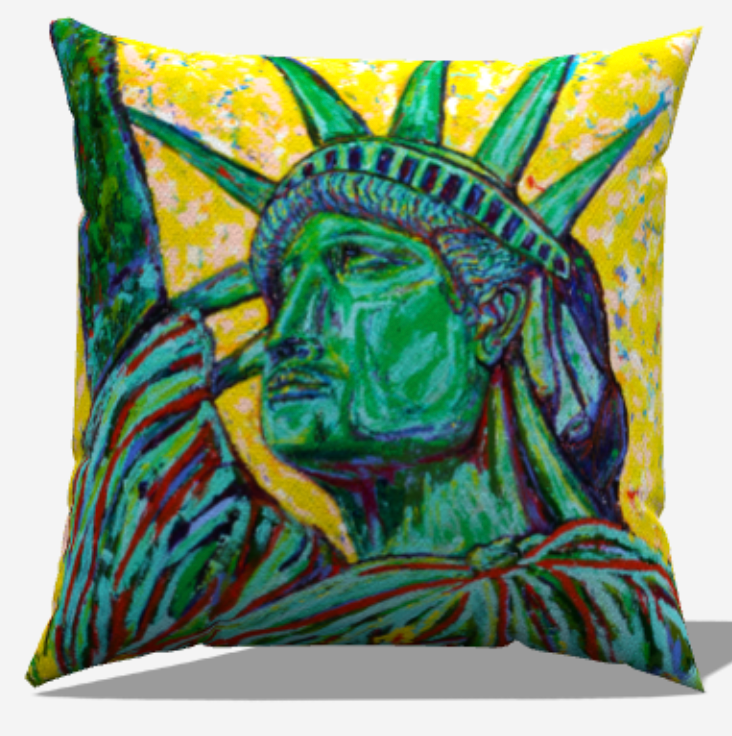 Artsy Linen Throw Pillow Cover