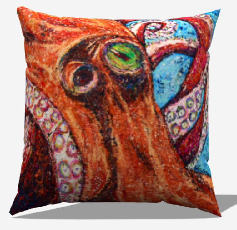 Artsy Linen Throw Pillow Cover