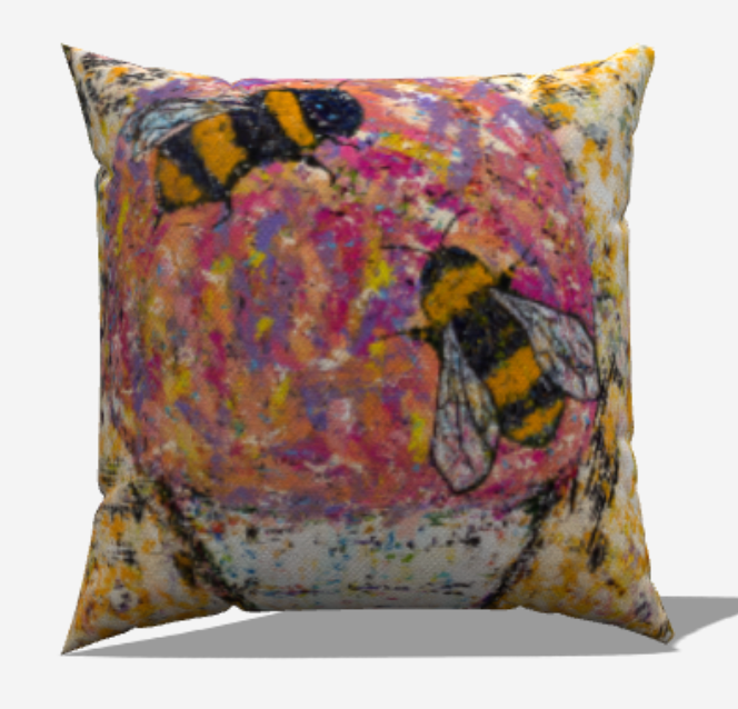 Artsy Linen Throw Pillow Cover